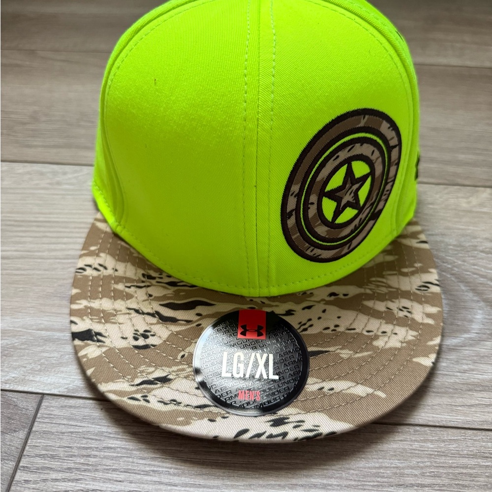 NWT Men’s Under Armour Alter Ego Captain America Camo Flat Brim L/XL (Rare 2014)